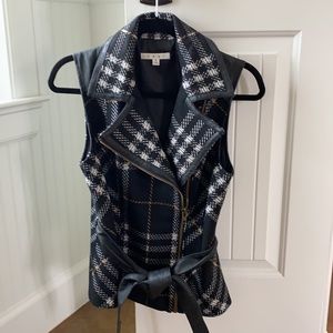 Cabi size S leather and plaid vest